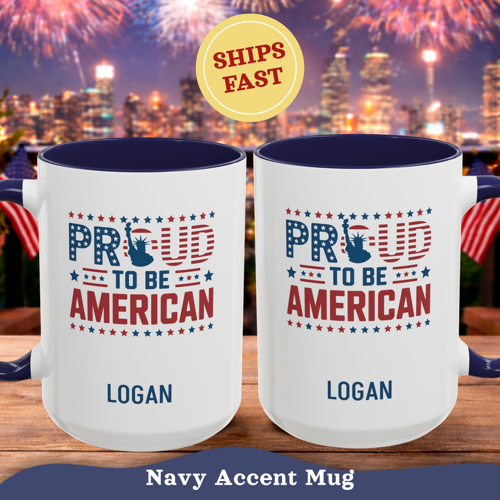 Personalizable 4th of July Mug, Personalized Independence Day Mug, Customizable Patriotic Cup