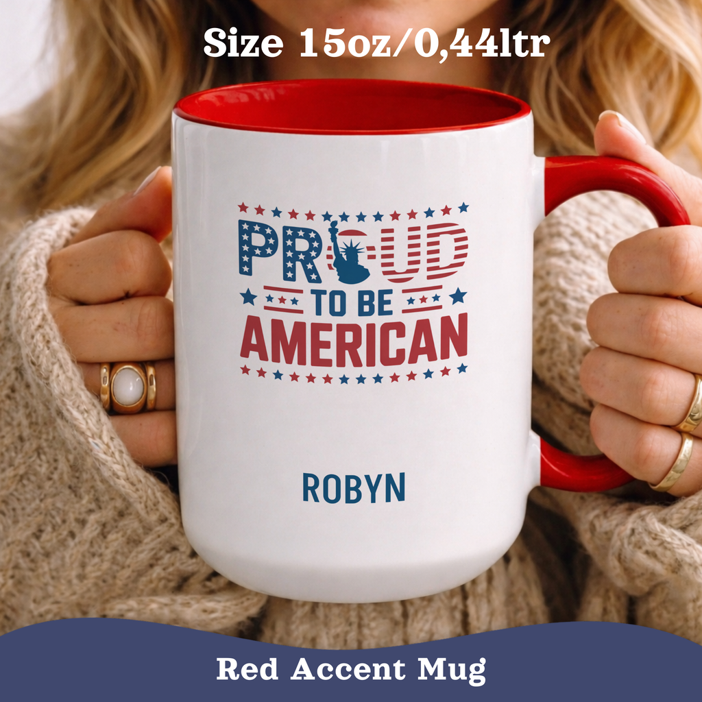 Personalizable 4th of July Mug, Personalized Independence Day Mug, Customizable Patriotic Cup