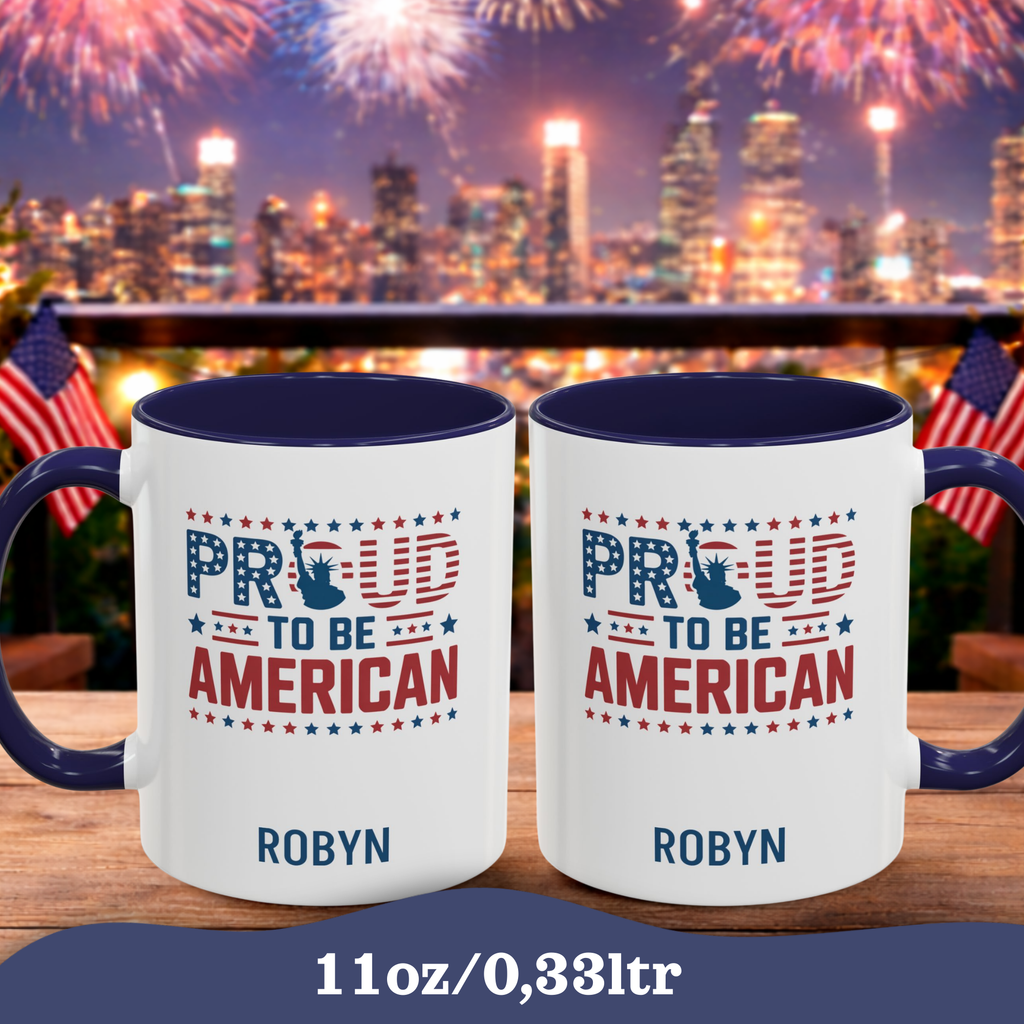 Personalizable 4th of July Mug, Personalized Independence Day Mug, Customizable Patriotic Cup