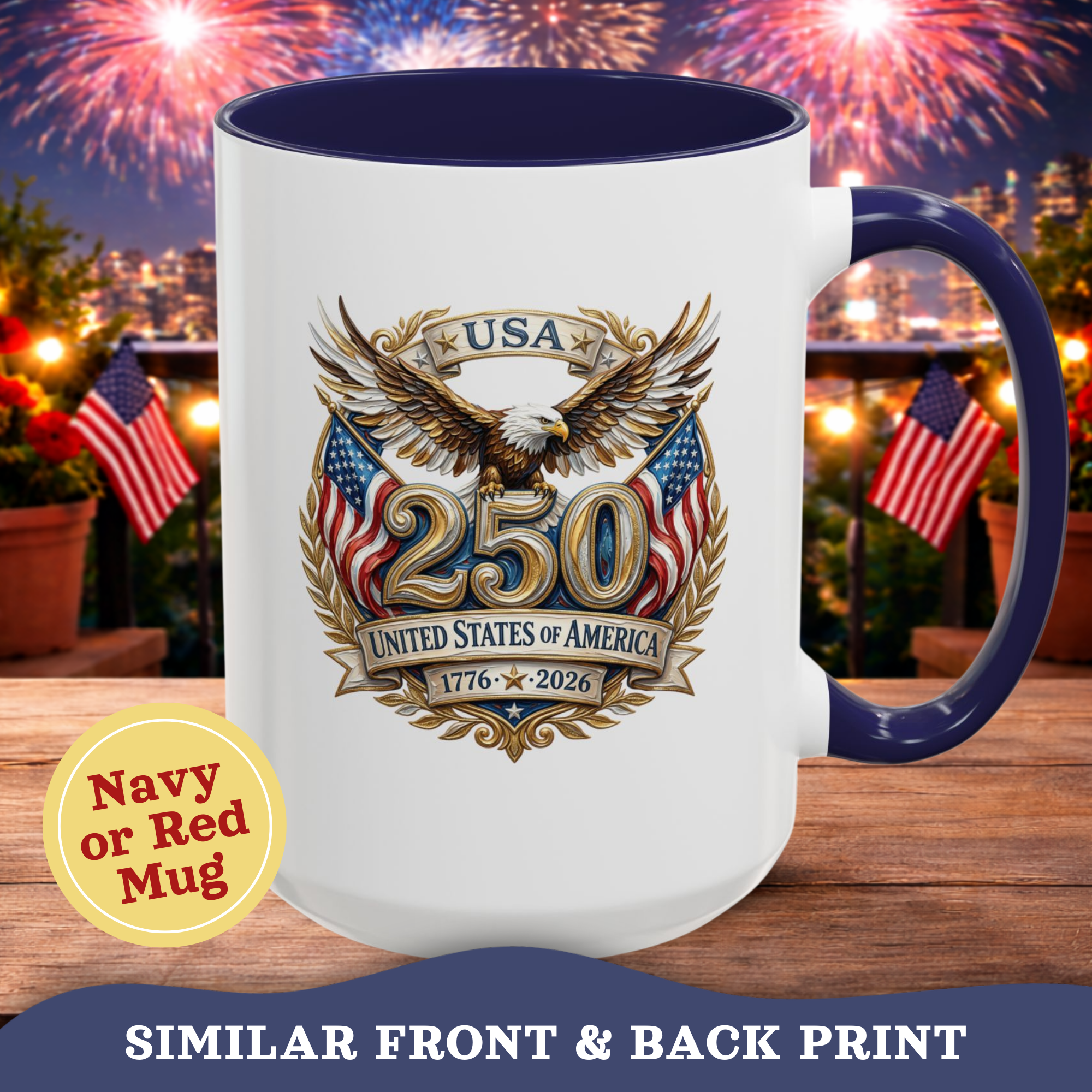 USA 250th Anniversary American Eagle Mug, Independence Day Mug, 4th of July decor