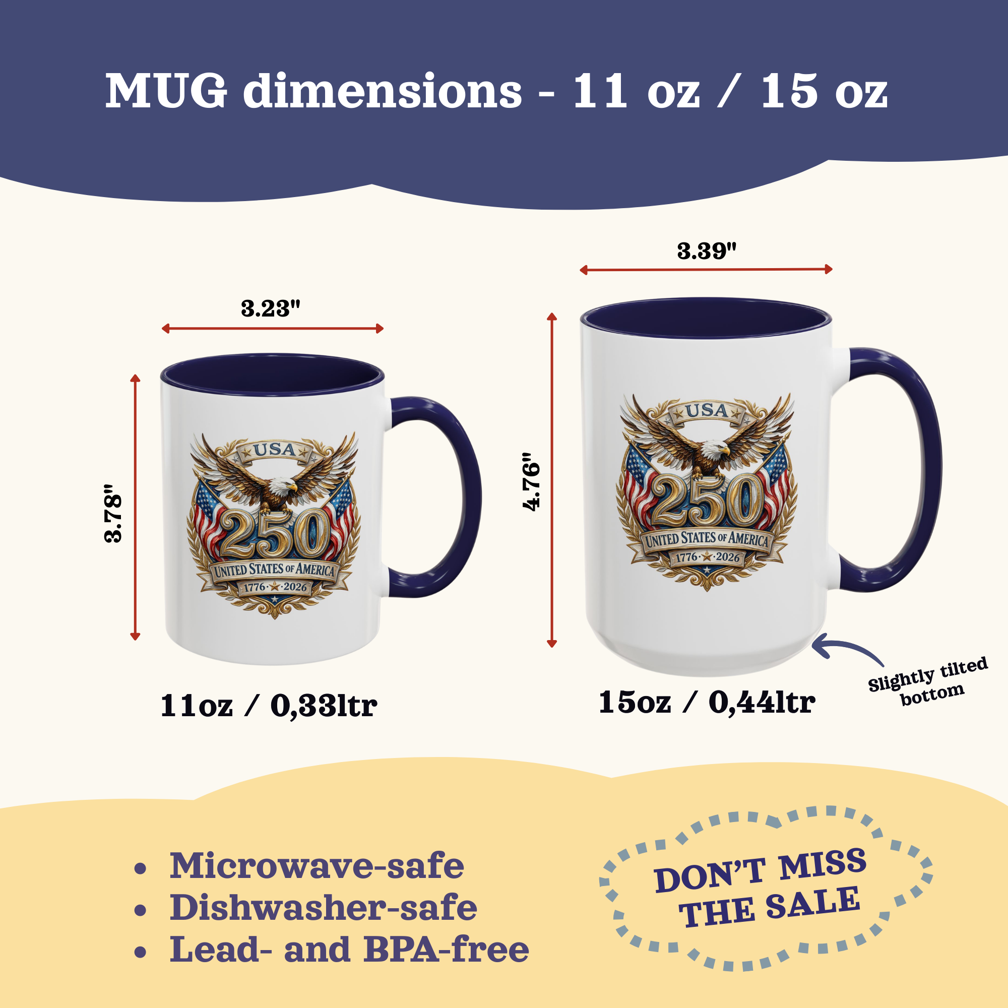 USA 250th Anniversary American Eagle Mug, Independence Day Mug, 4th of July decor