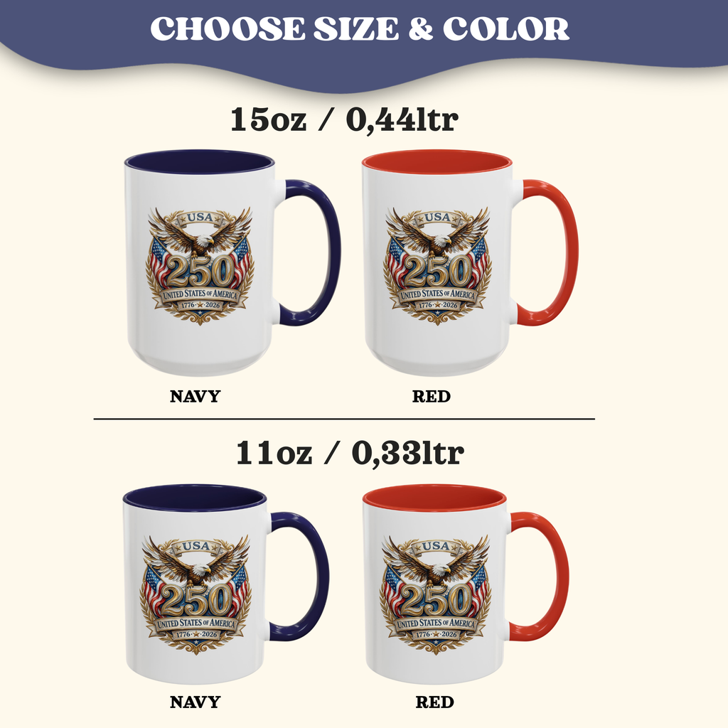 USA 250th Anniversary American Eagle Mug, Independence Day Mug, 4th of July decor