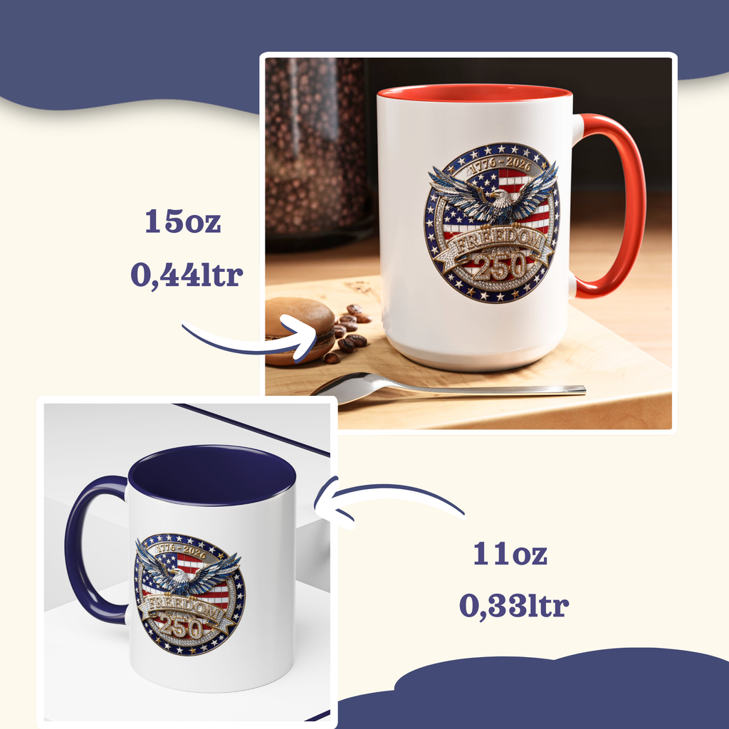 250th Anniversary Mug, 4th of July decor Cup, Freedom Eagle Patriotic Flag Mug