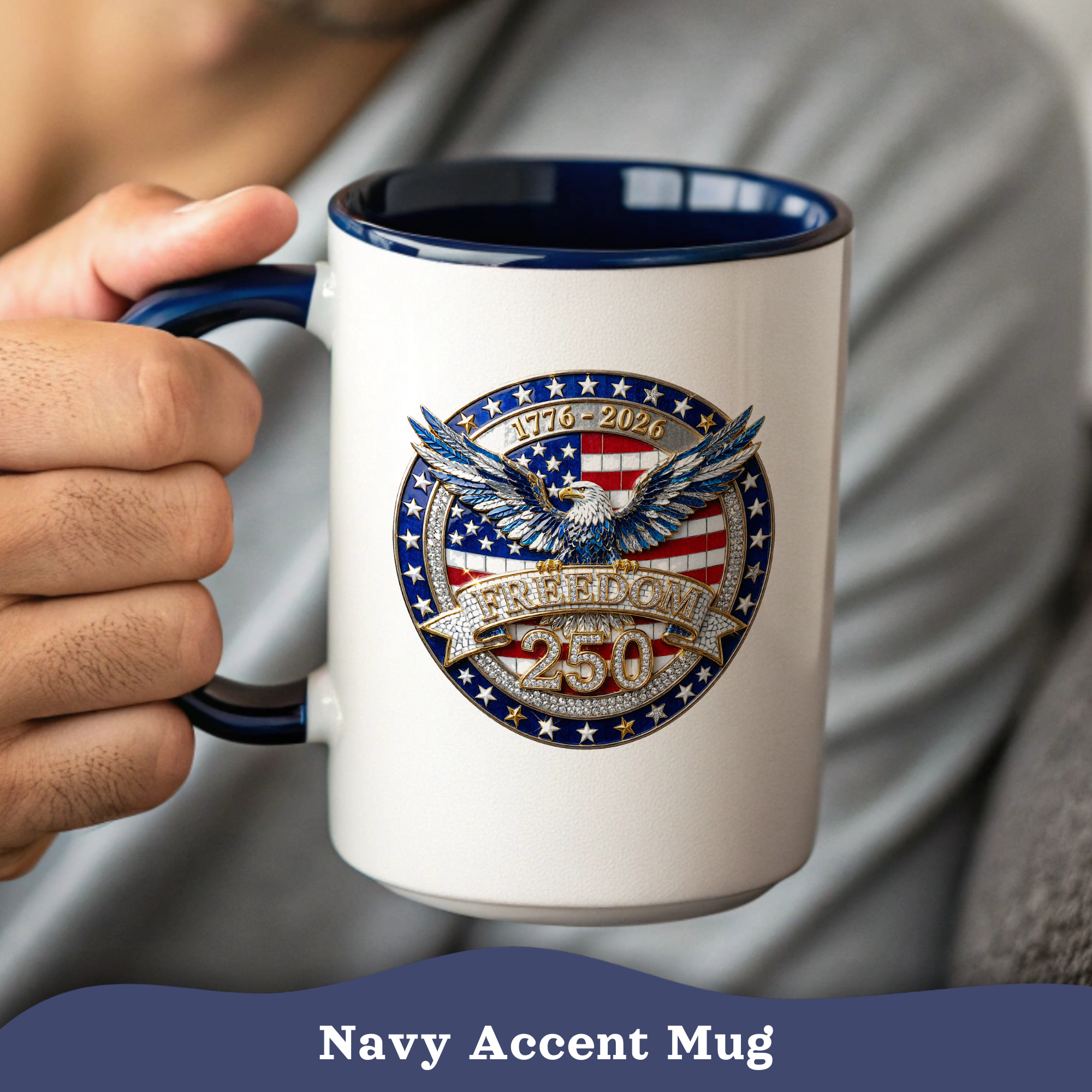 250th Anniversary Mug, 4th of July decor Cup, Freedom Eagle Patriotic Flag Mug