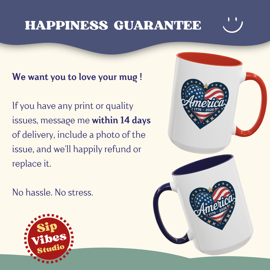 Personalizable 250th Anniversary American Flag Mug, 4th of July decor Mug, Patriotic decor Cup, Independence Day Mug