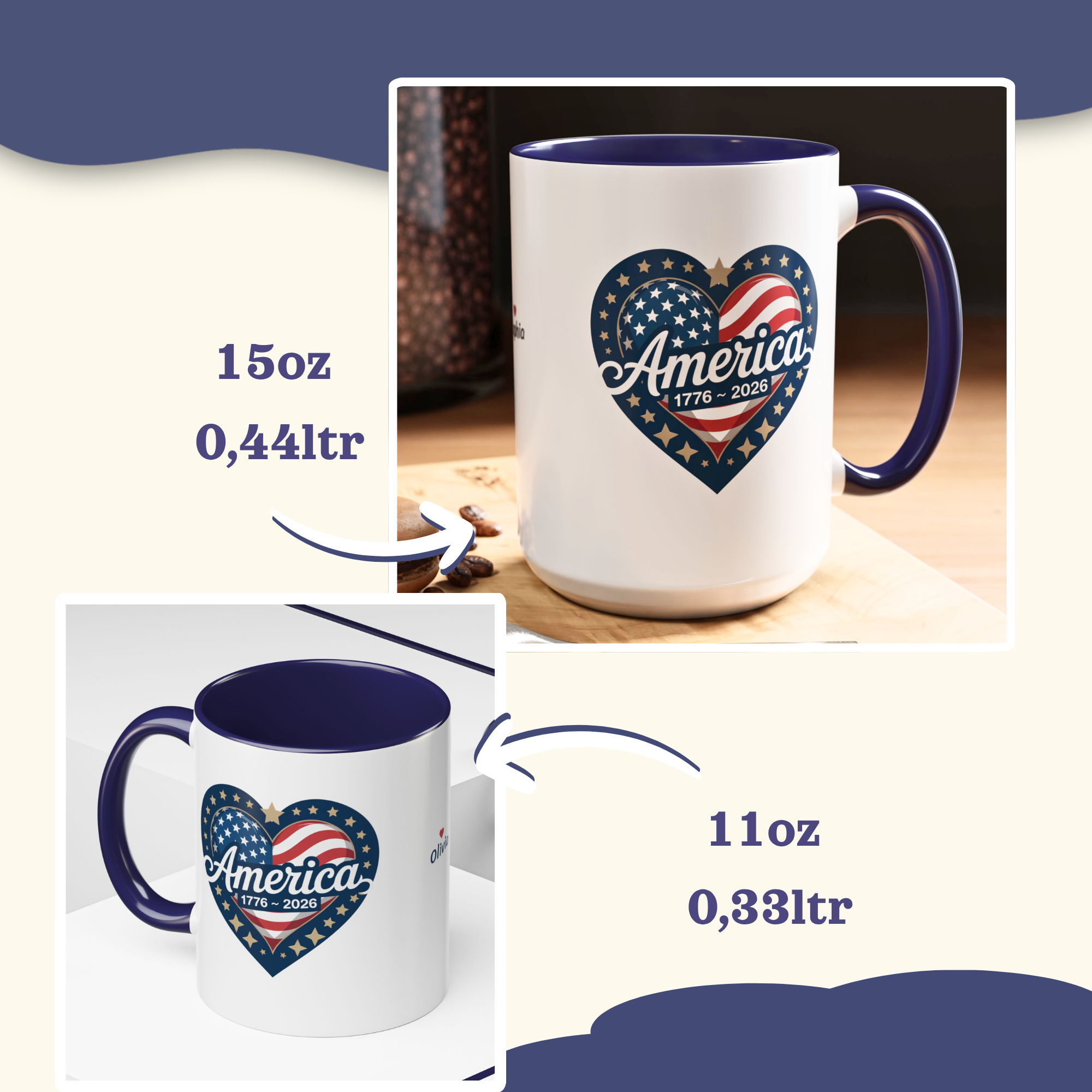 Personalizable 250th Anniversary American Flag Mug, 4th of July decor Mug, Patriotic decor Cup, Independence Day Mug