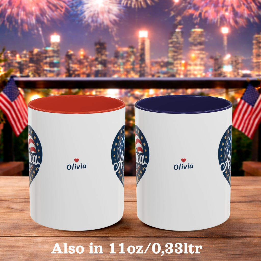 Personalizable 250th Anniversary American Flag Mug, 4th of July decor Mug, Patriotic decor Cup, Independence Day Mug