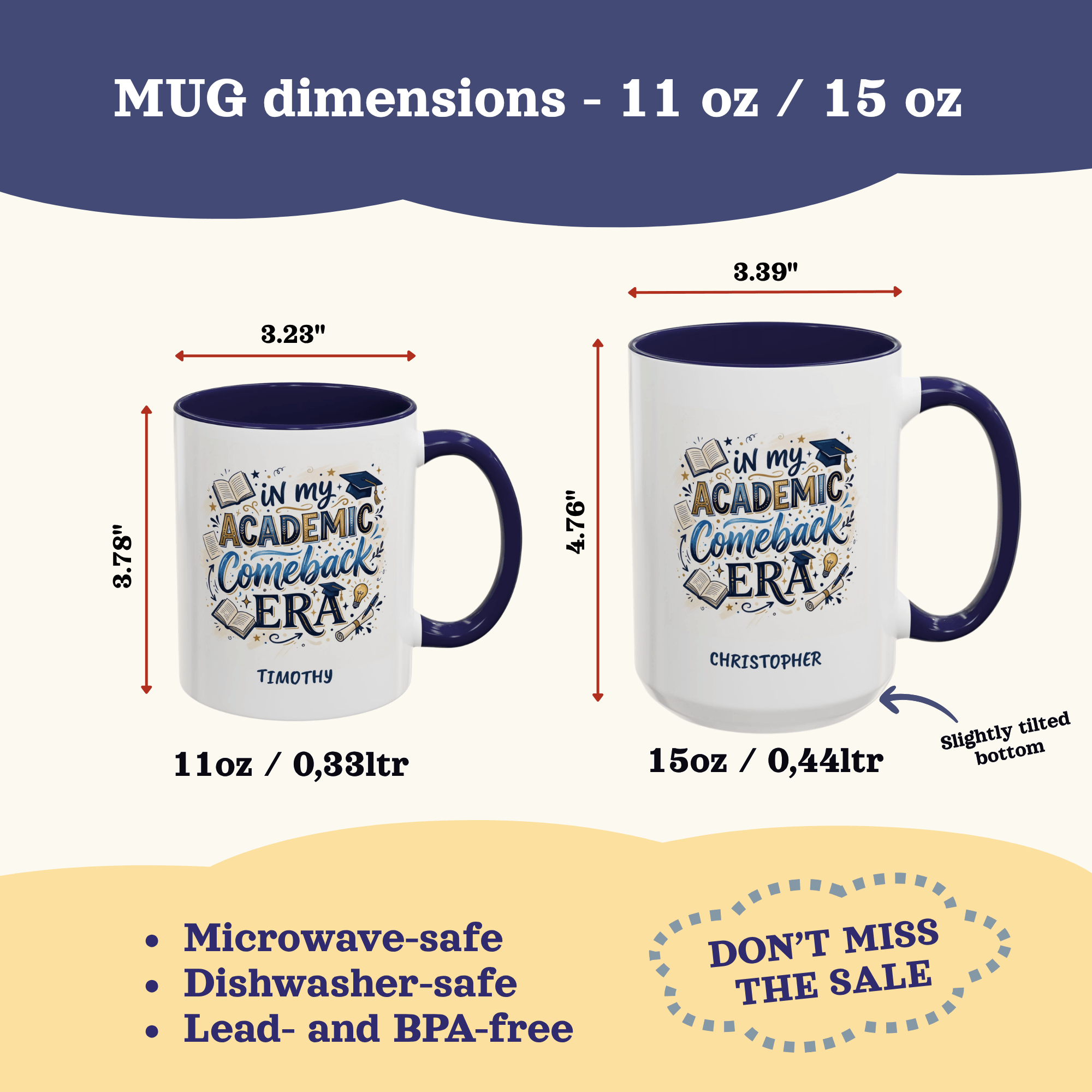 Personalized Academic Comeback Era Mug, Back to School Student Coffee Mug, Custom College Gift Cup