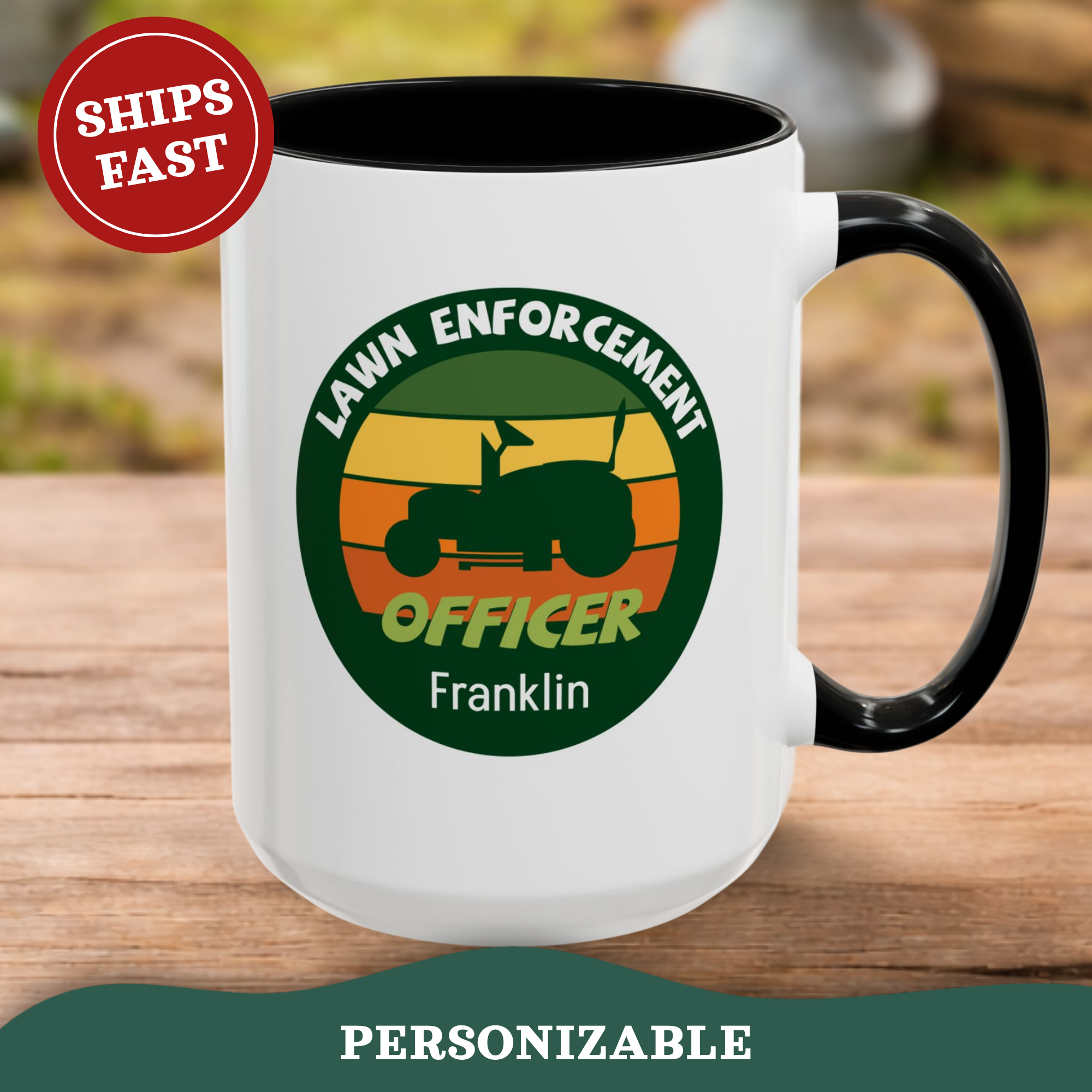 Personalized Lawn Enforcement Officer Mug – Funny Gardening