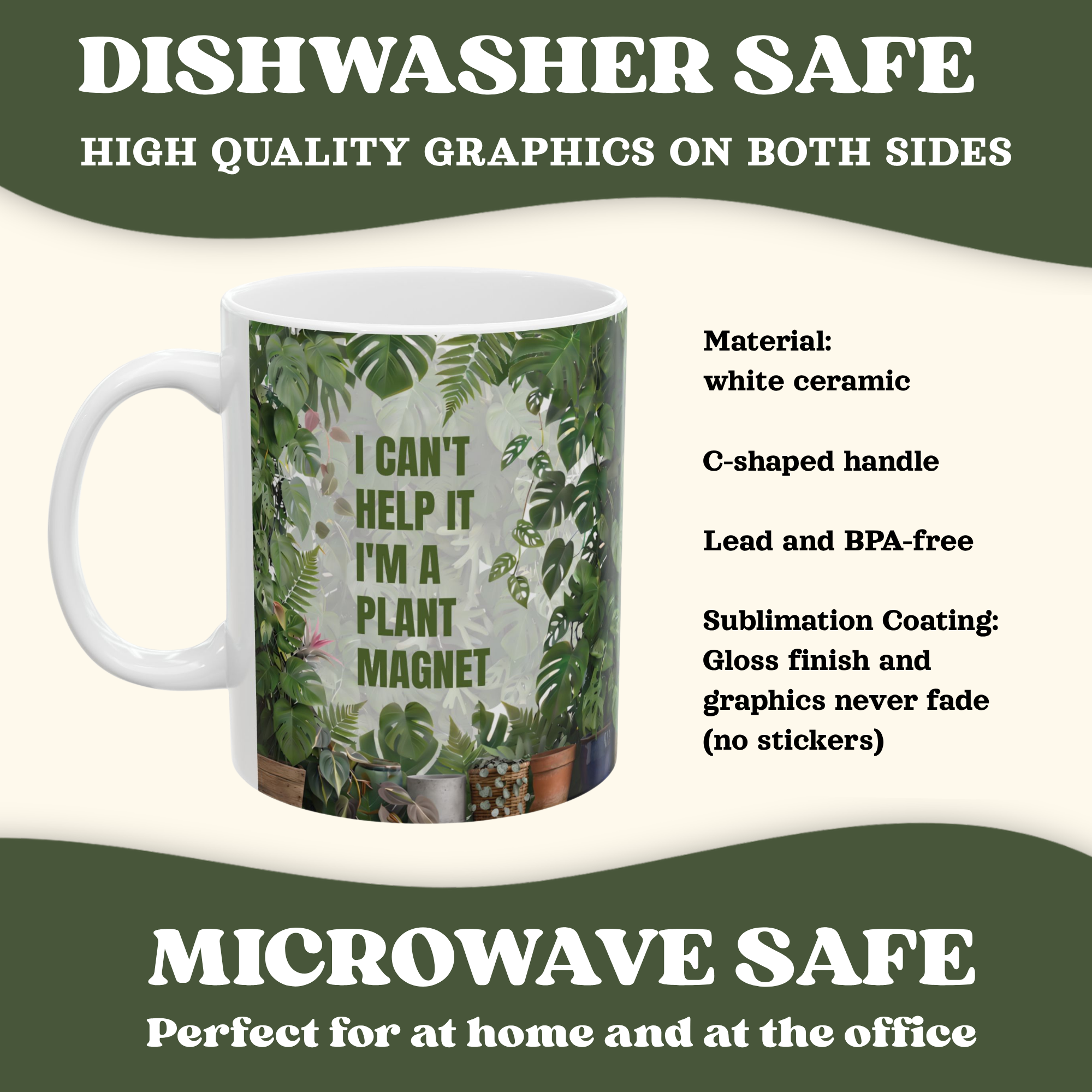 Personalized Plant Magnet Mug – I Can't Help It Design
