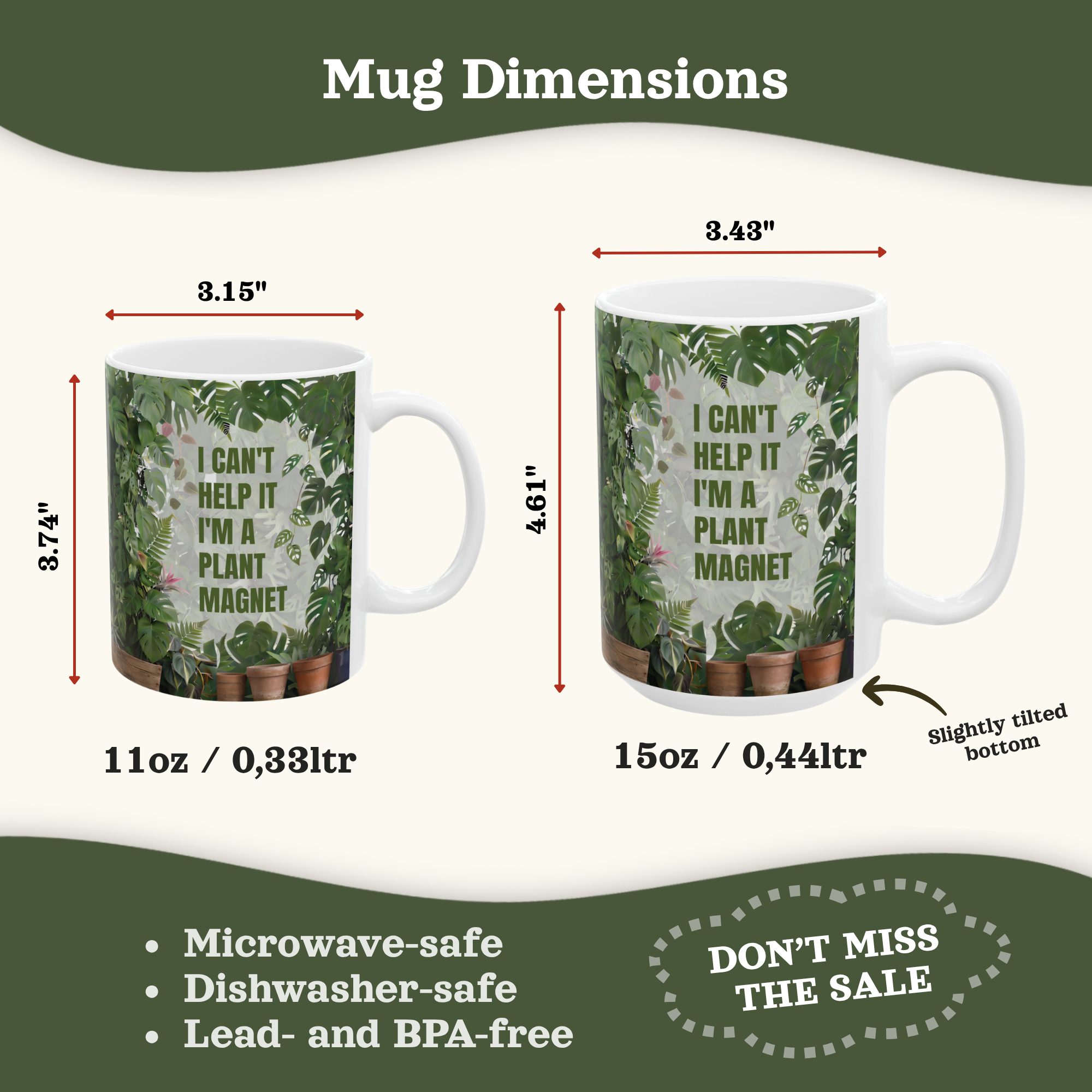 Personalized Plant Magnet Mug – I Can't Help It Design