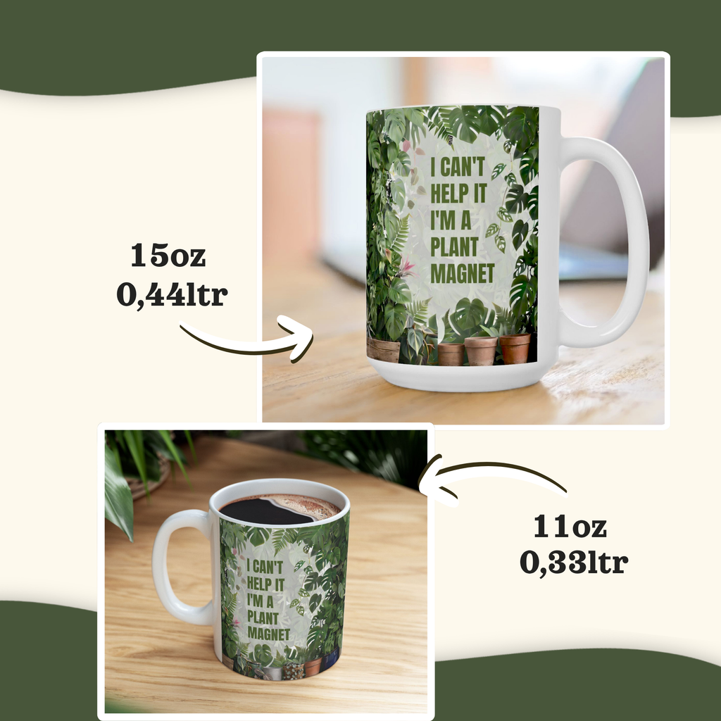Personalized Plant Magnet Mug – I Can't Help It Design