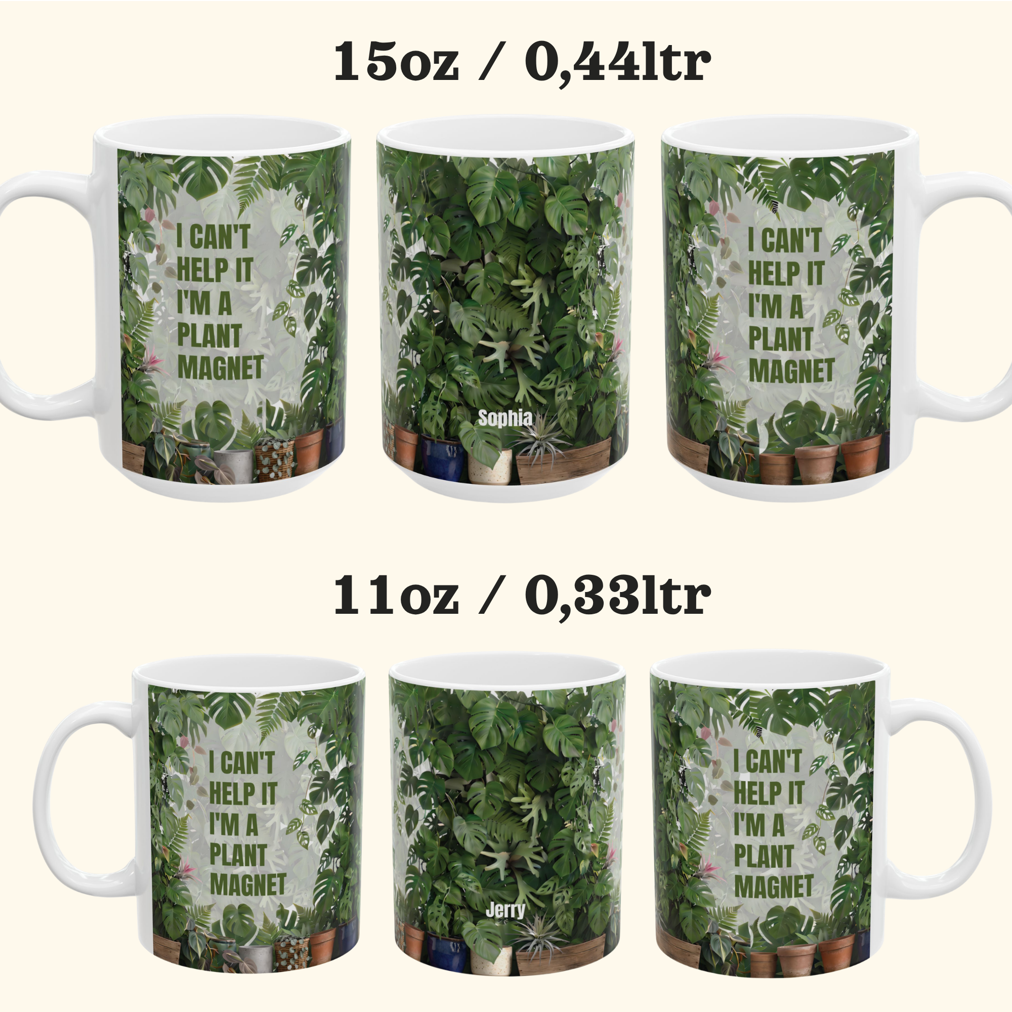 Personalized Plant Magnet Mug – I Can't Help It Design