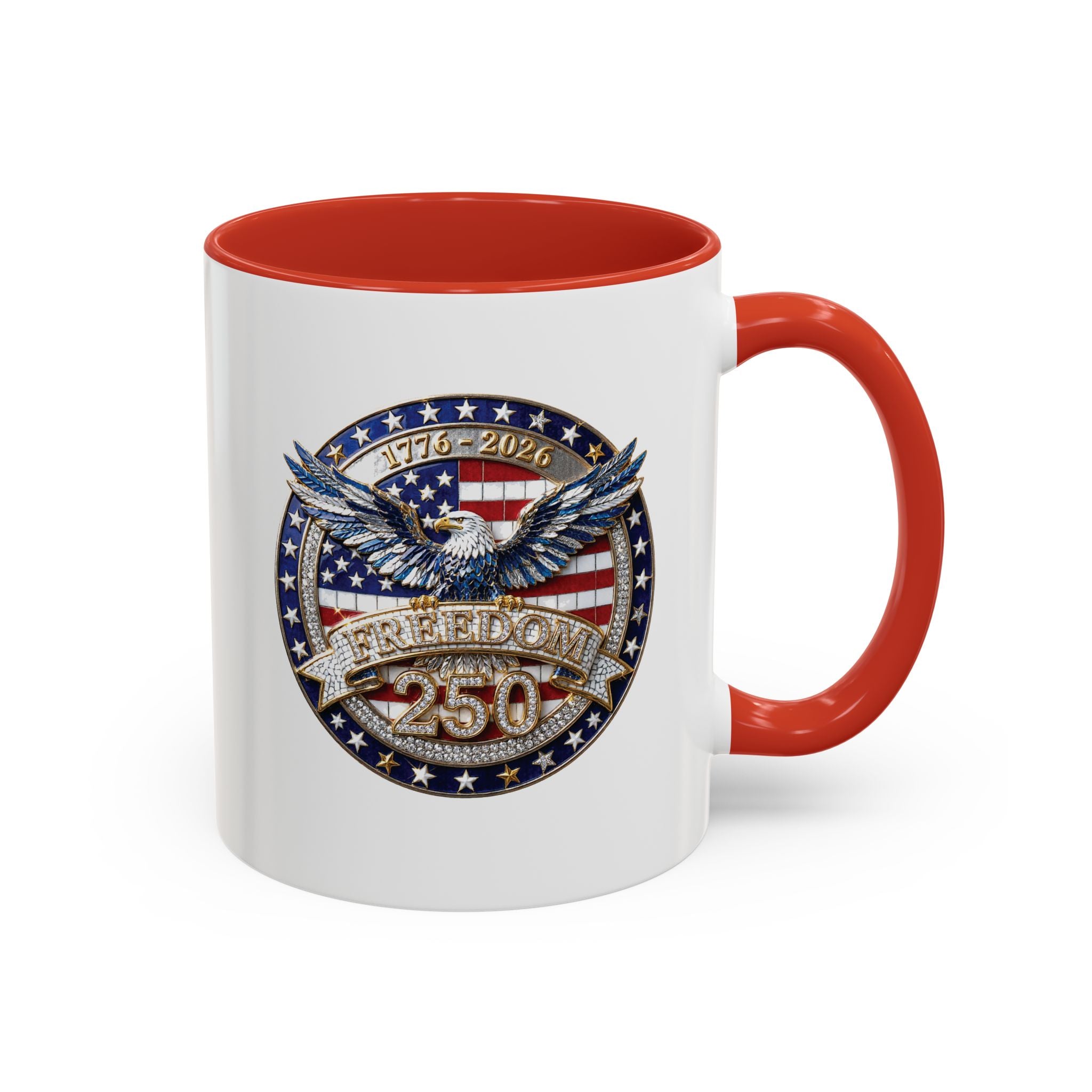 250th Anniversary Mug, 4th of July decor Cup, Freedom Eagle Patriotic Flag Mug