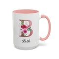 Custom Floral Name Mug, Personalized Initial Mug with Name, Custom Floral Letter Mug, Monogram Letter Mug, Personalized Initial Coffee Mug