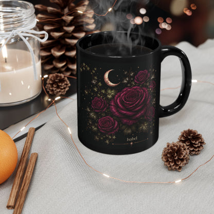 Rose Moonlit Halloween Personalized Black Mug