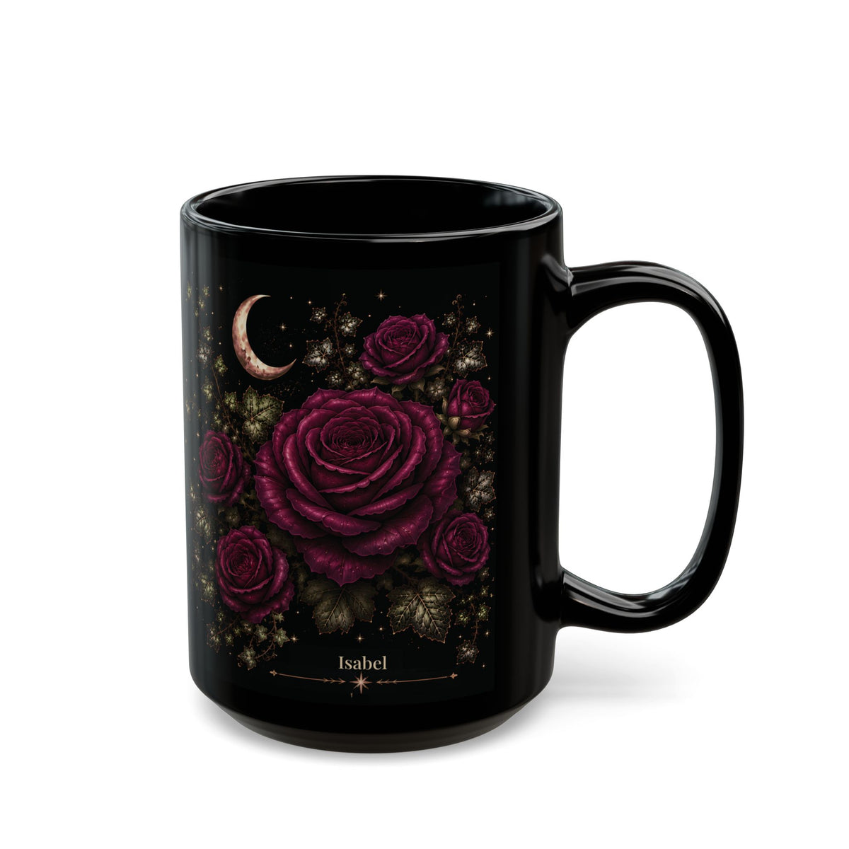 Rose Moonlit Halloween Personalized Black Mug