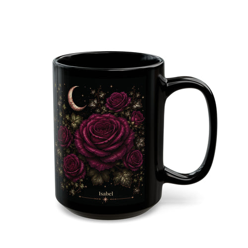 Rose Moonlit Halloween Personalized Black Mug