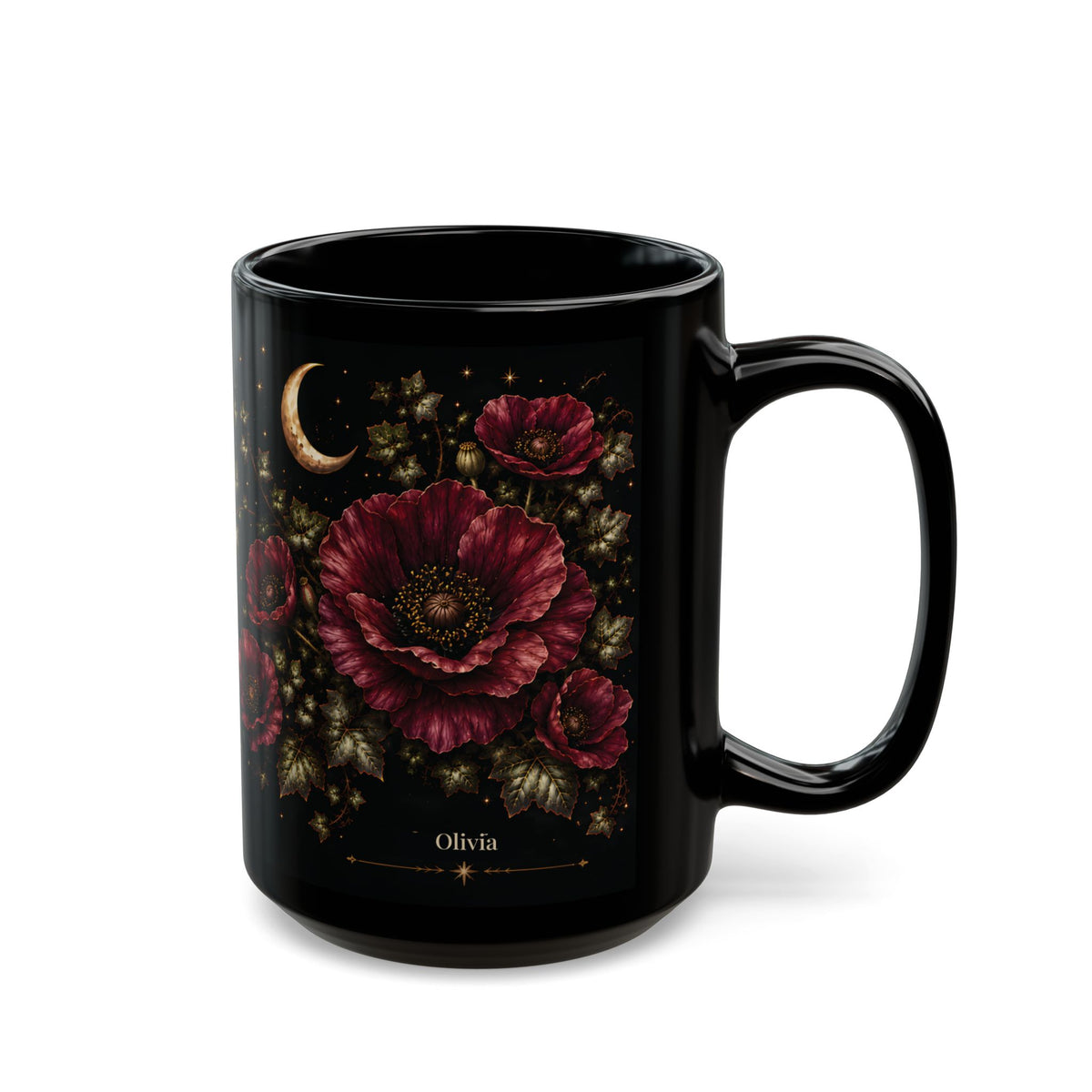Poppy Moonlit Halloween Personalized Black Mug