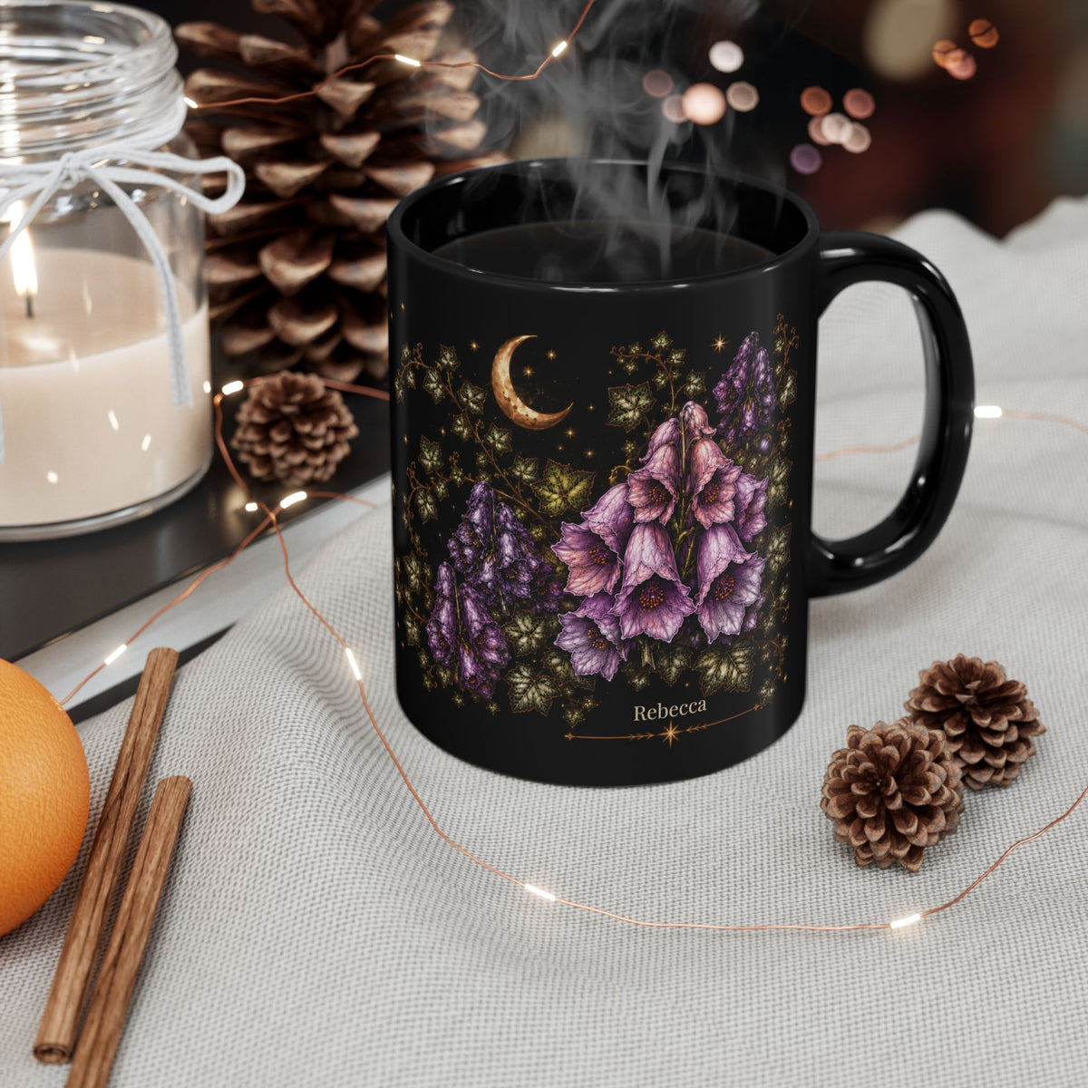 Wolfsbane Moonlit Halloween Personalized Black Mug