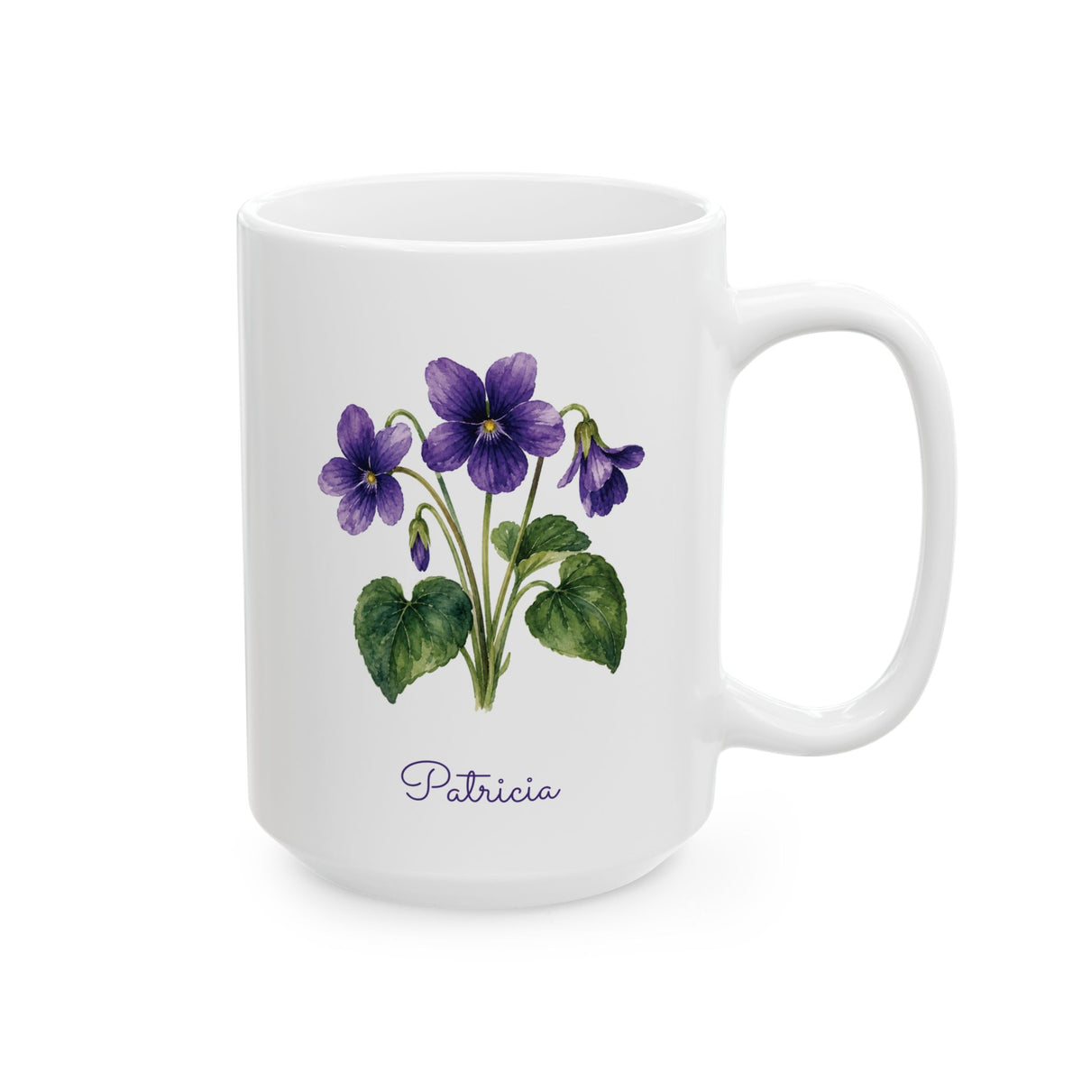 Violet Birth Flower Personalized Ceramic Mug