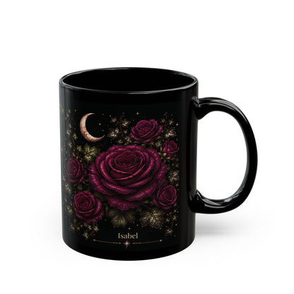 Rose Moonlit Halloween Personalized Black Mug