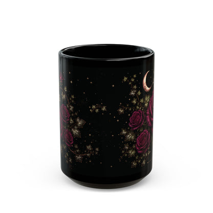 Rose Moonlit Halloween Personalized Black Mug
