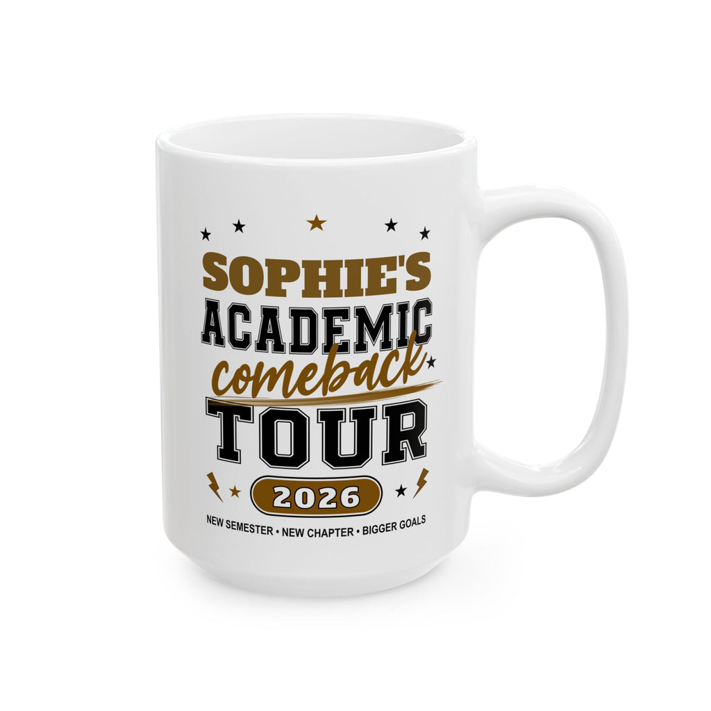 Personalized Back to School College Mug, Academic Student Ceramic Cup
