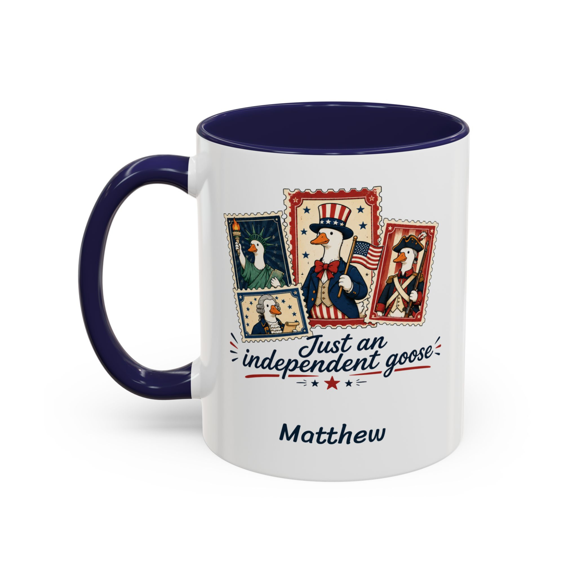 Personalized Independence Day Mug, 4th of July Cup, Independent Goose Mug