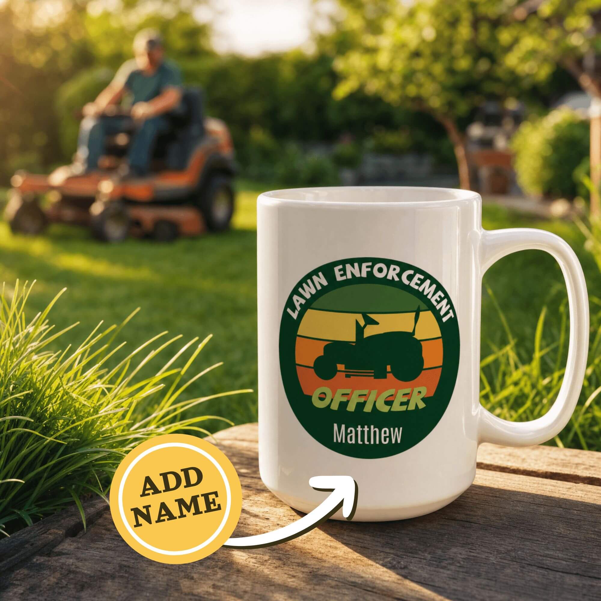 Personalized Lawn Enforcement Officer Mug – Funny Gardening