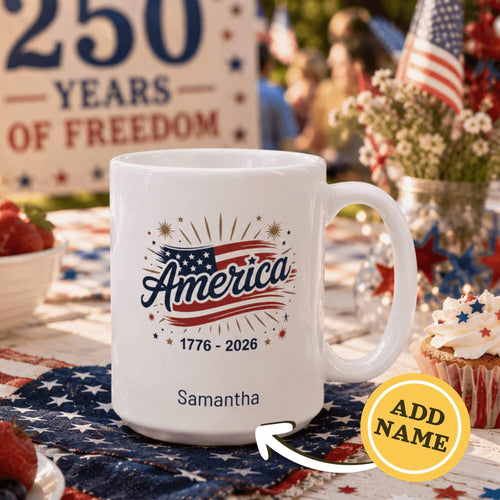 Personalized America 1776–2026 Mug – Fireworks USA Design