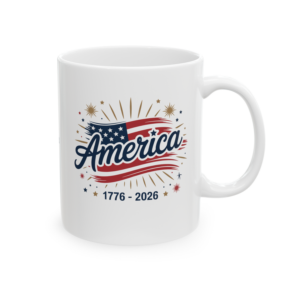 Personalizable 250 Years American Flag and Eagle Mug, 4th of July Patriotic decor Cup, Independence Day Mug