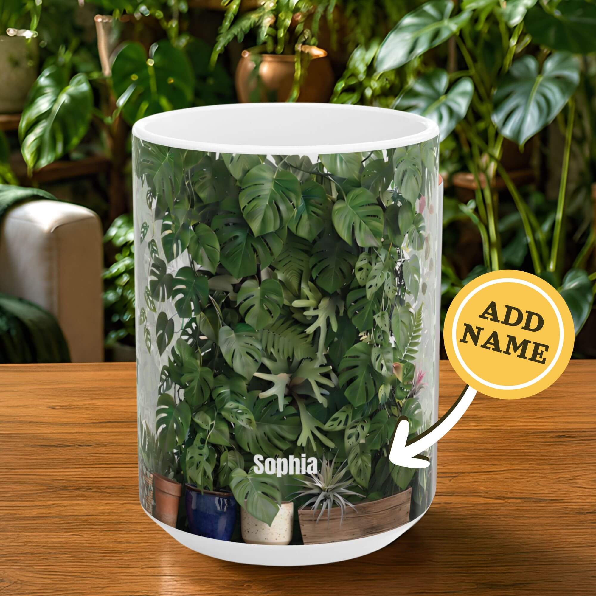Personalized I'm a Plant Magnet mug  photo funny plant lover gift front side view 15oz