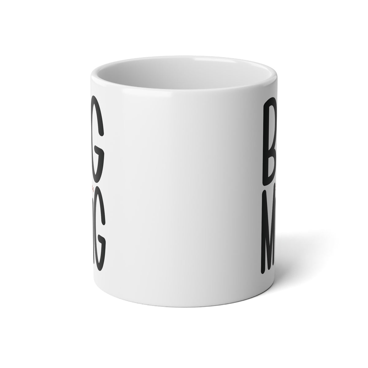 Big Mug jumbo coffee mug shown with personalized name detail.