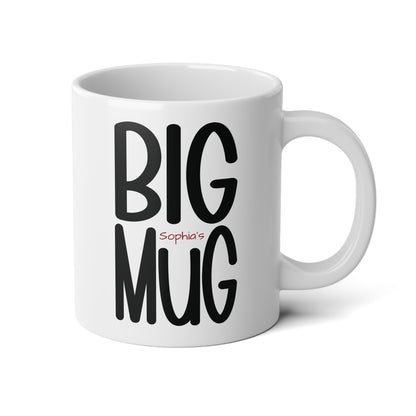 Big Mug personalized jumbo coffee mug in white ceramic, right hande view