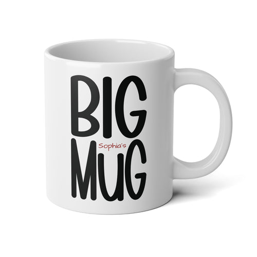 Big Mug personalized jumbo coffee mug in white ceramic, right hande view