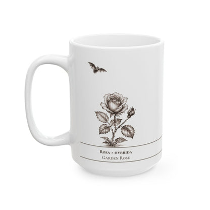 Chrysanthemum moonlit Halloween personalized ceramic mug, 15oz left side view
