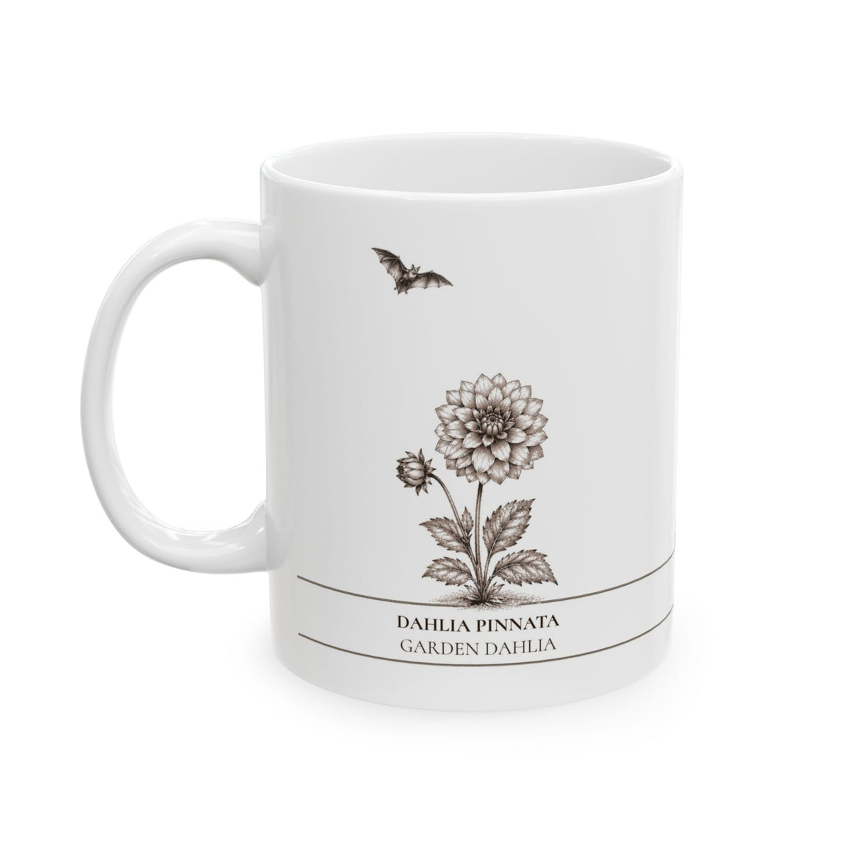 Dahlia moonlit Halloween personalized ceramic mug