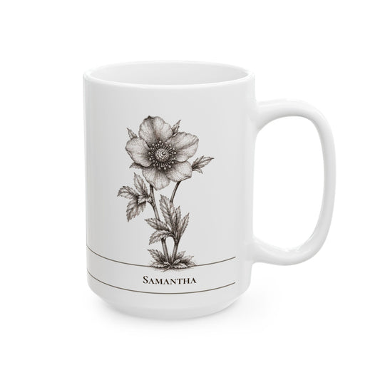 Hellebore moonlit Halloween personalized ceramic mug