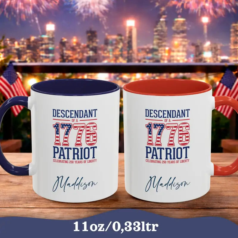 Personalized 1776 Patriot patriotic mug lifestyle mockup
