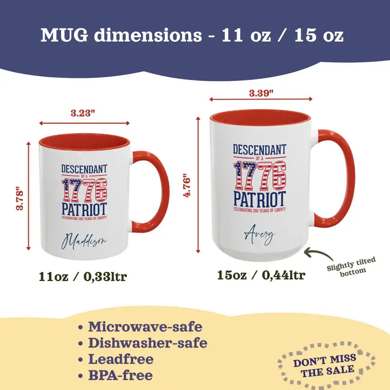 Custom name 1776 Patriot mug 4th of July gift idea