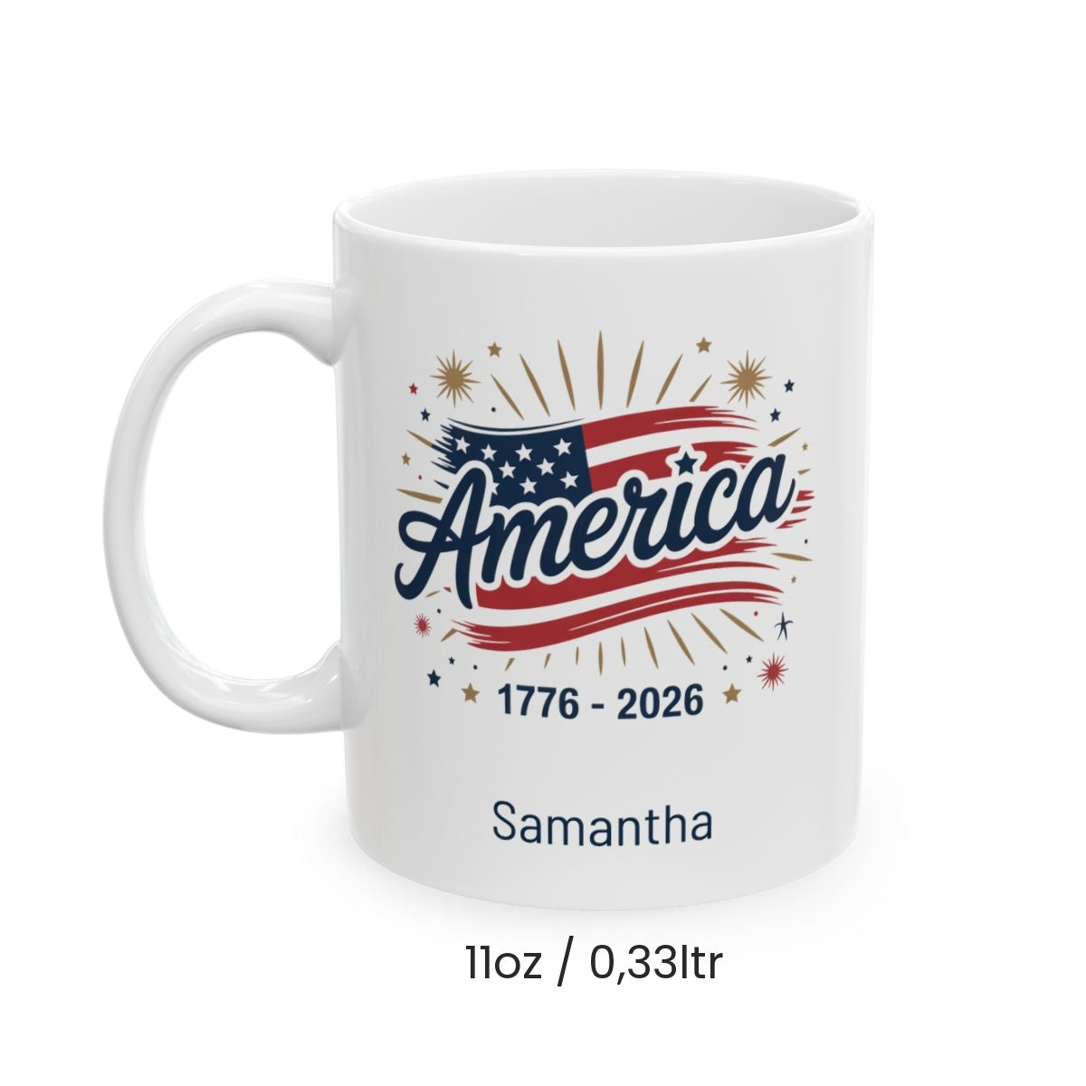 Personalized America 1776–2026 Mug – Fireworks USA Design