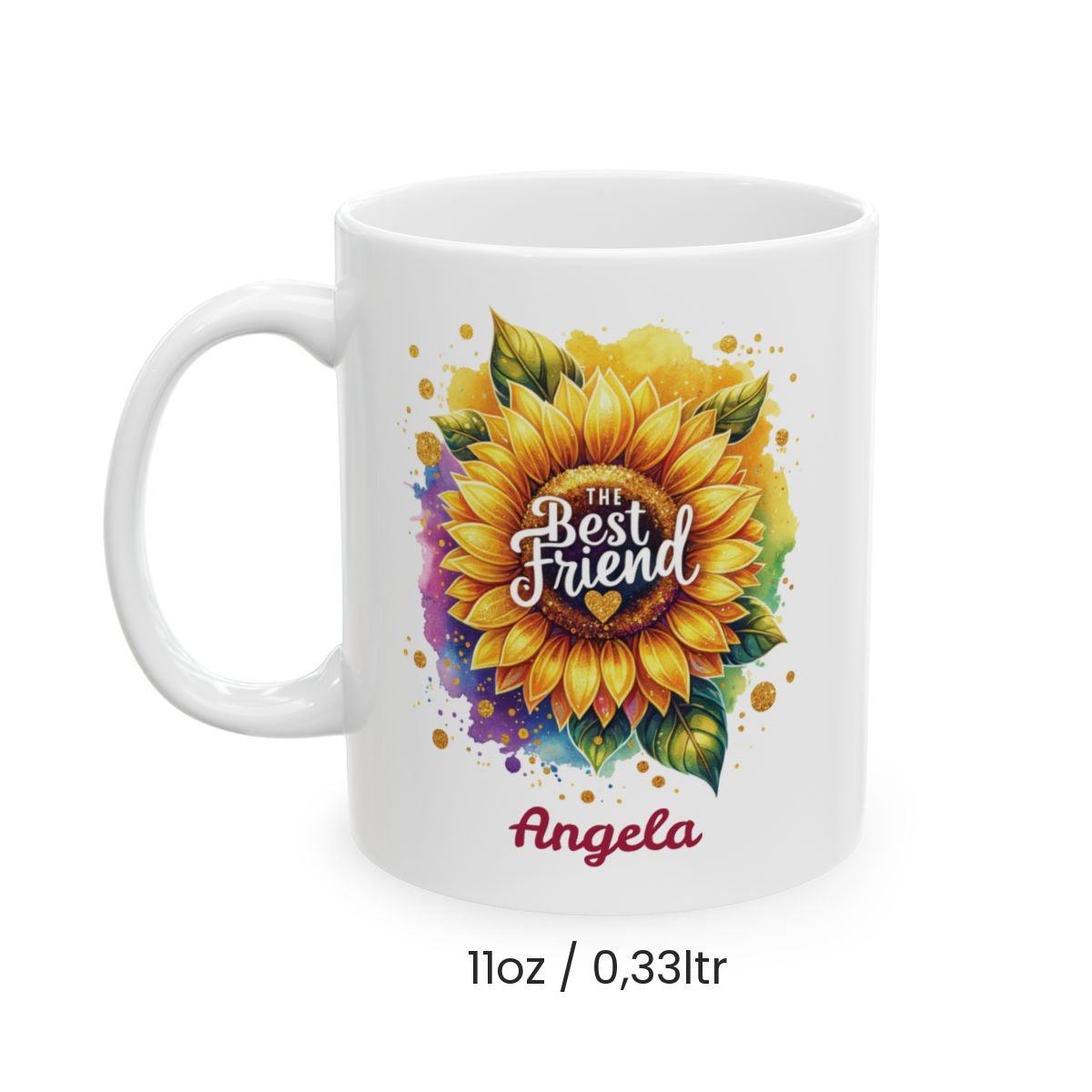 Personalized Best Friend Mug – Sunflower Design