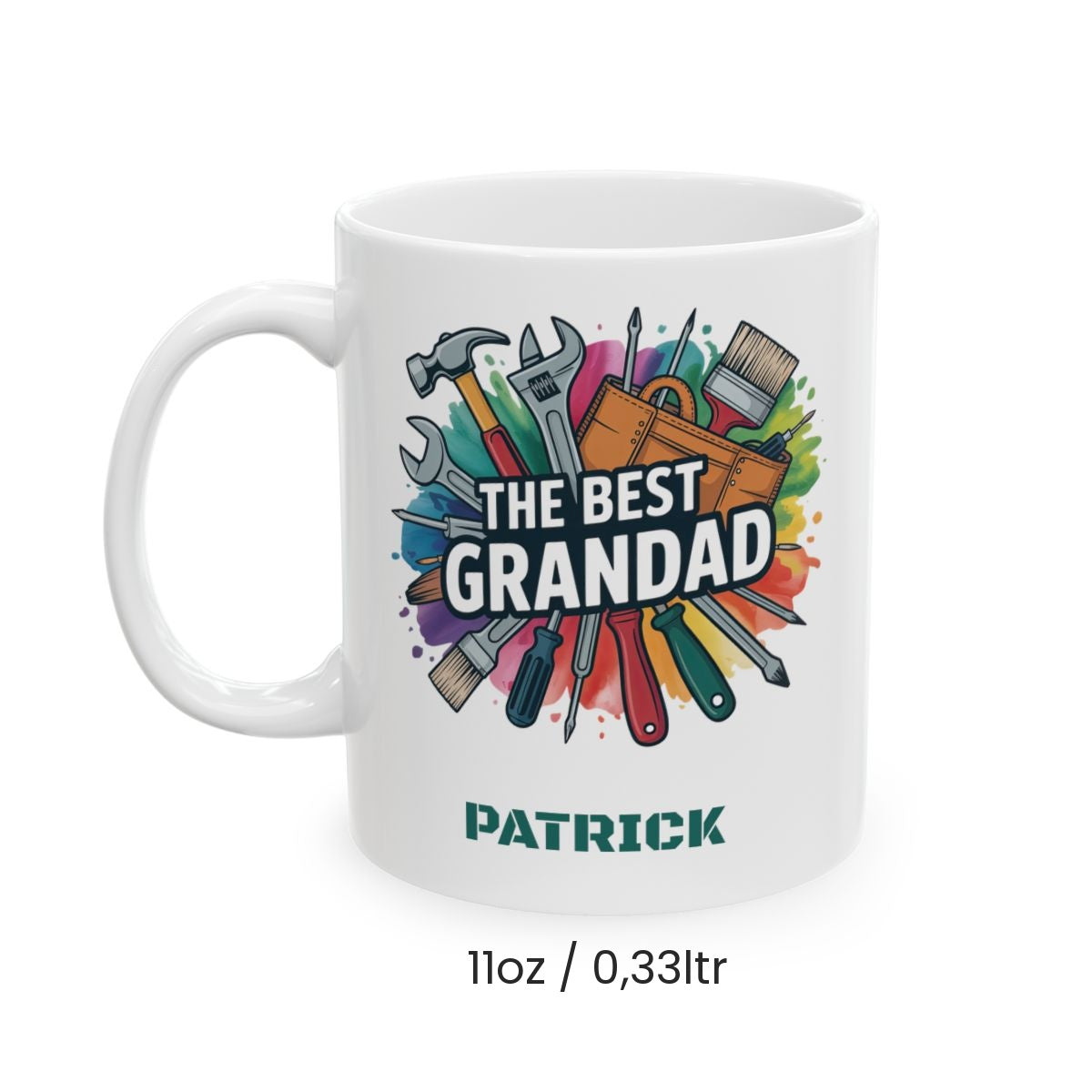 Personalized Best Grandad mug white 11oz view