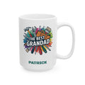 Personalized Best Grandad white mug 15oz right side view colorful tools design custom name