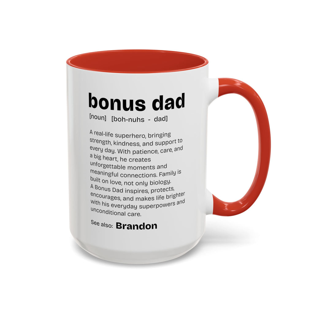 Personalized Bonus Dad Mug, right side view