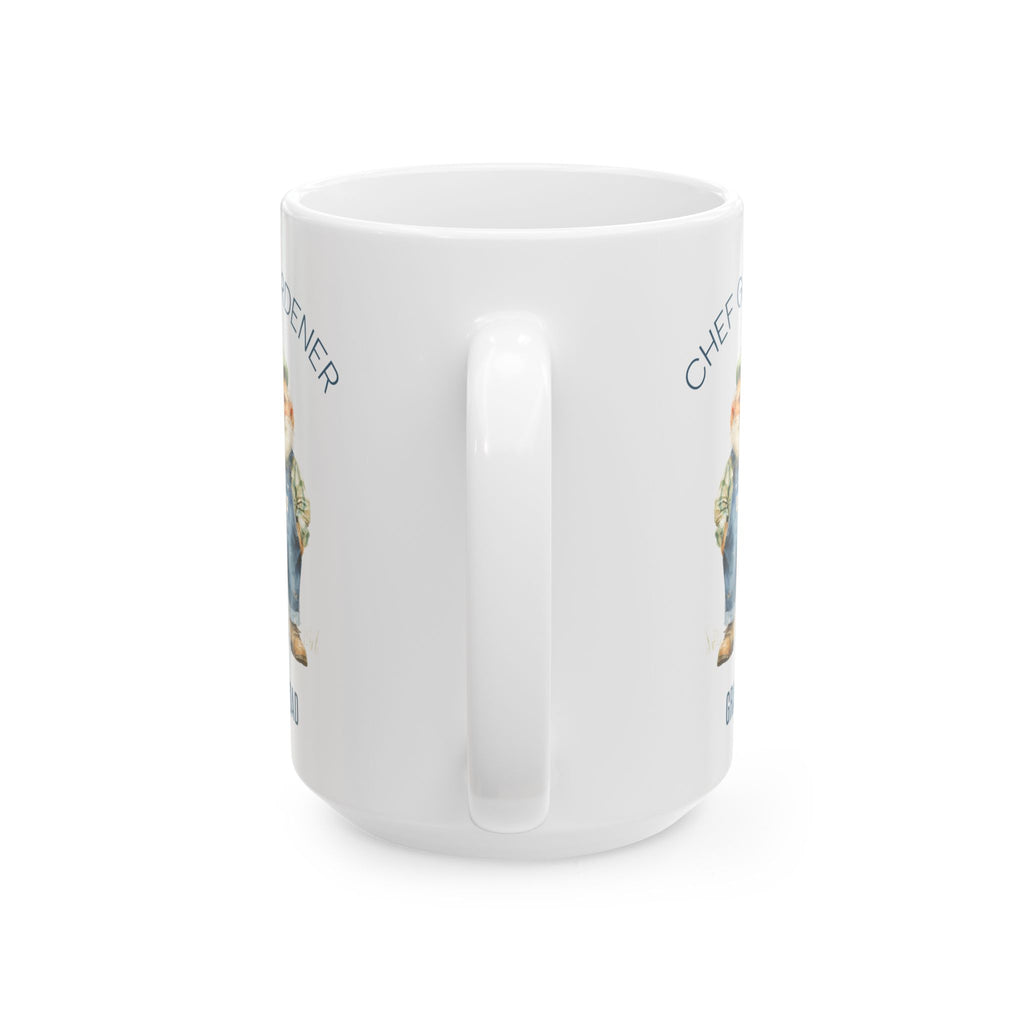 Personalized Chef Gardener Grandad white mug 11oz left side view