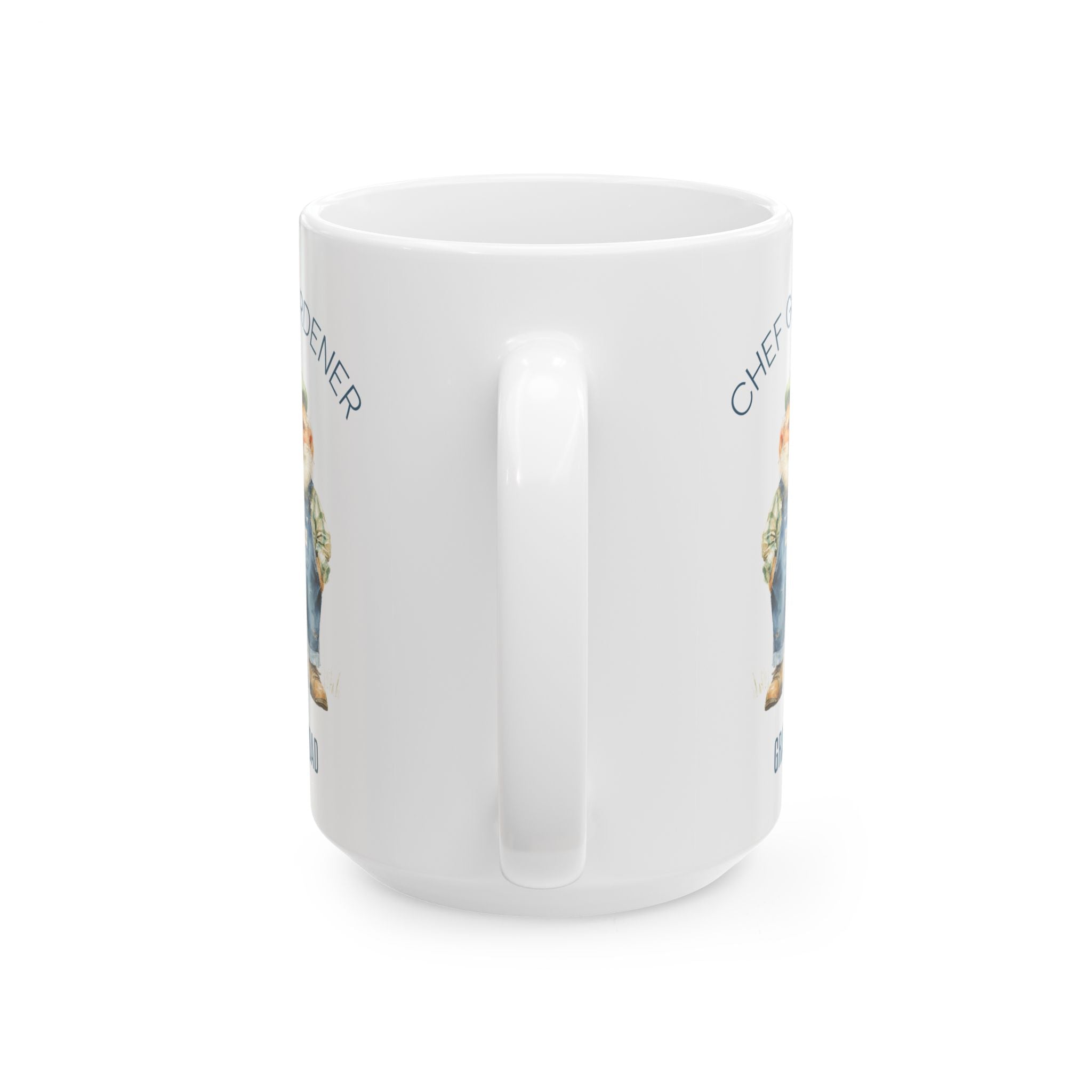 Personalized Chef Gardener Grandad white mug 11oz left side view