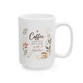 Personalized Coffee Tastes Better with Grandma white mug 15oz right side view botanical design