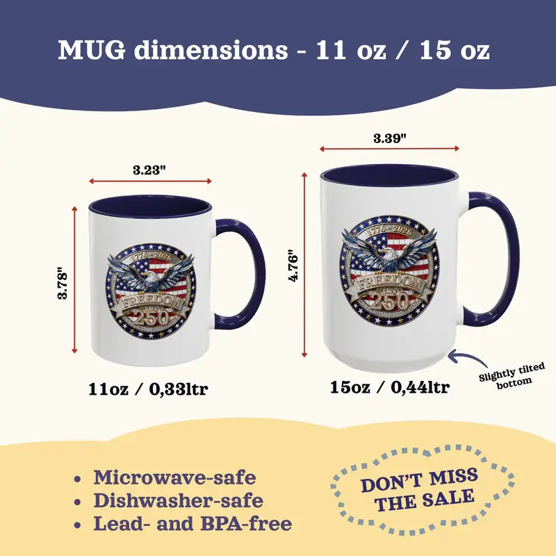 Personalized USA 1776-2026 accent mug lifestyle styled shot